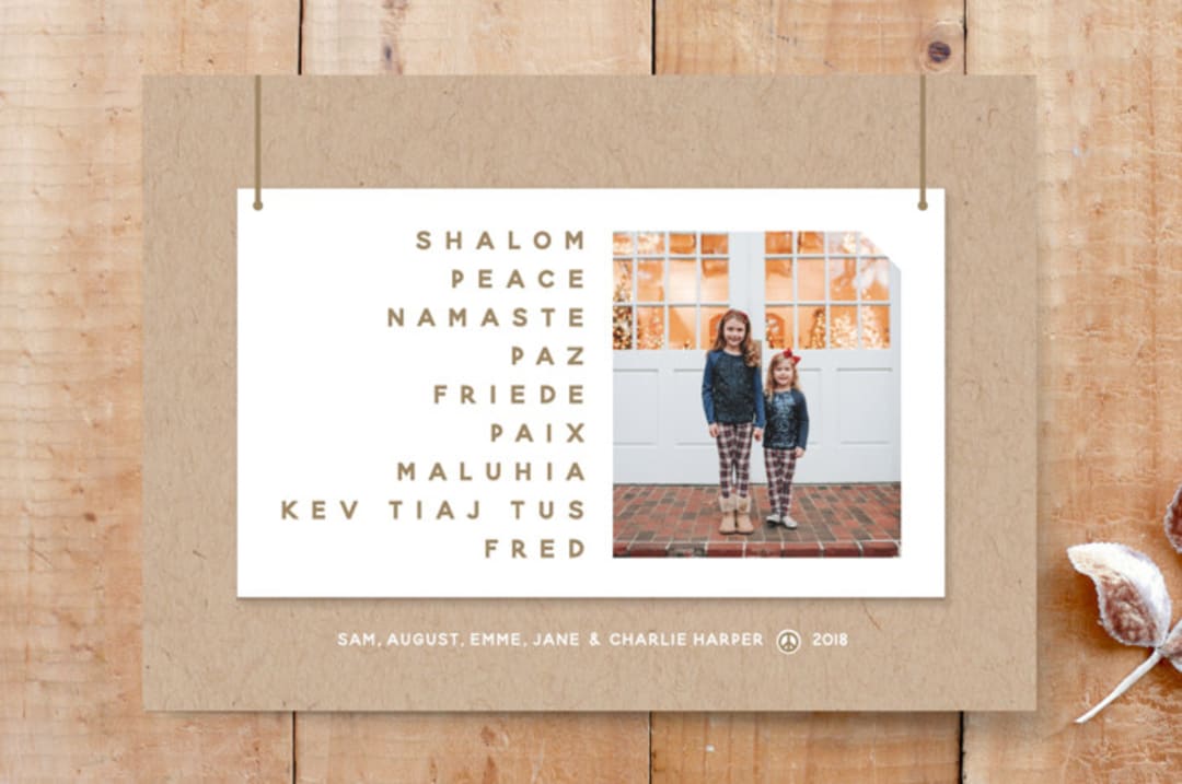 "Peace Signs" - Stationery in Golden by Liza Liss - Front