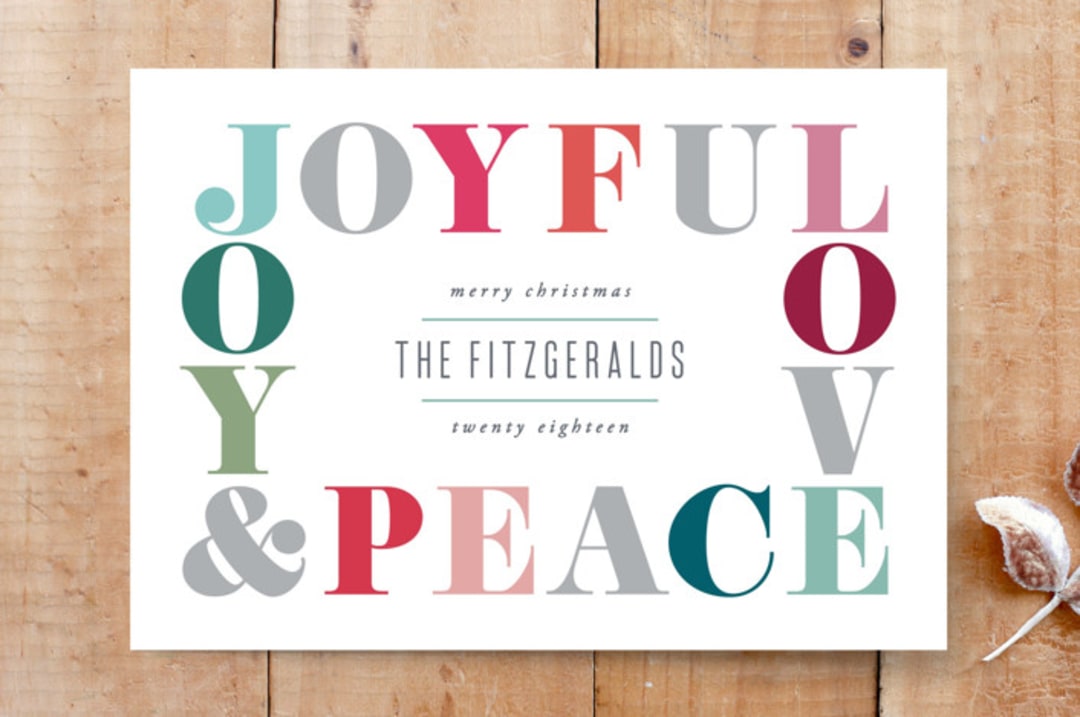"Typographic Border" - Stationery in Red Berry by Hooray Creative - Front