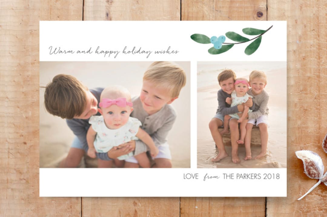 "Holiday Simplicity" - Stationery in Turquoise by Johanna Phillips Huuva - Front
