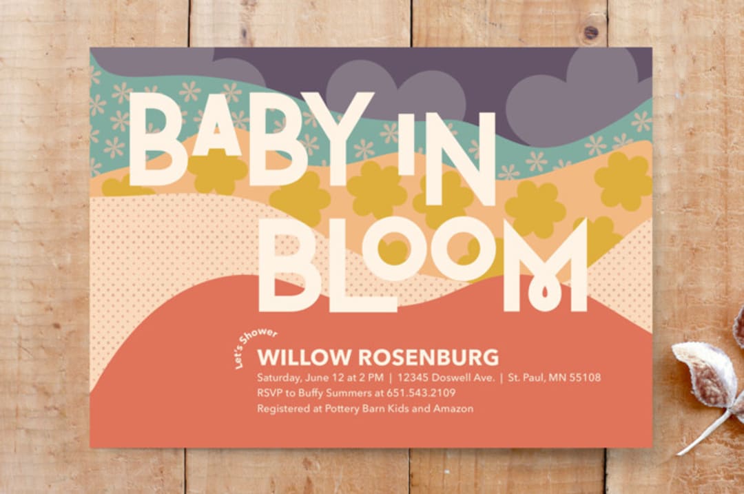"Baby in bloom" - Stationery in Coral by Calee A.H. Cecconi - Front