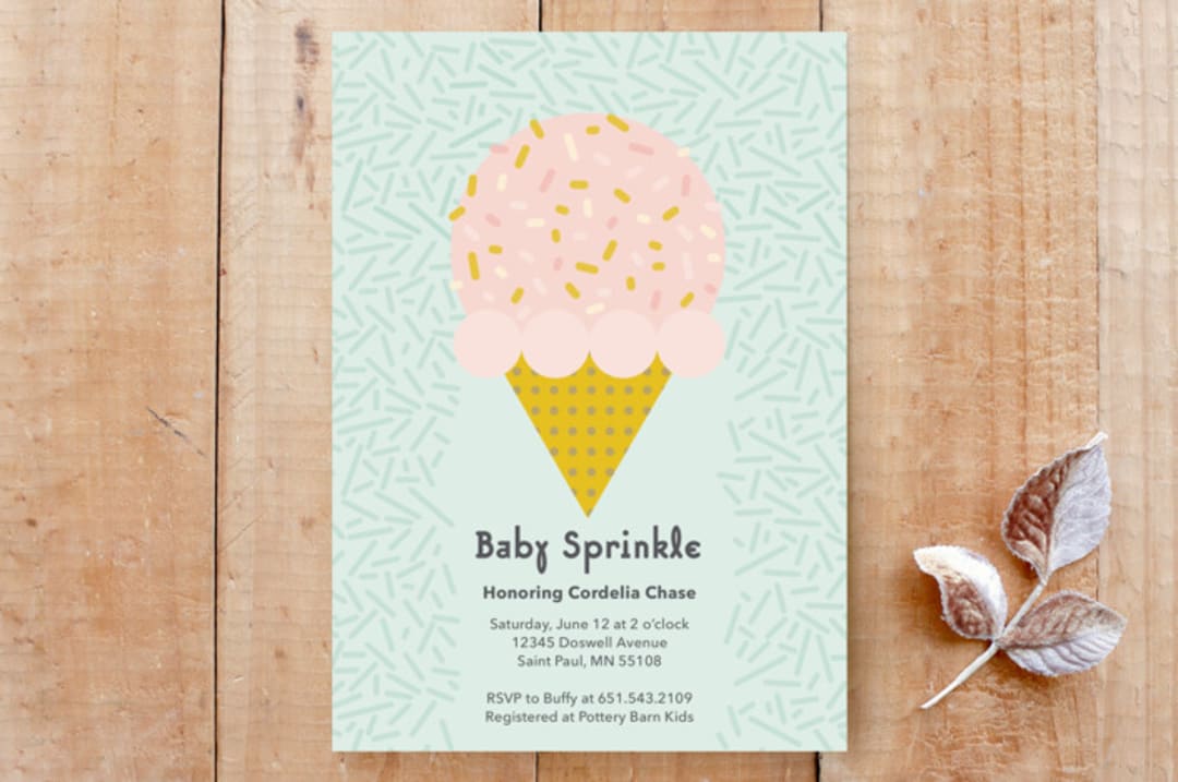 "Ice Cream Sprinkle" - Stationery in Strawberry by Calee A.H. Cecconi - Front