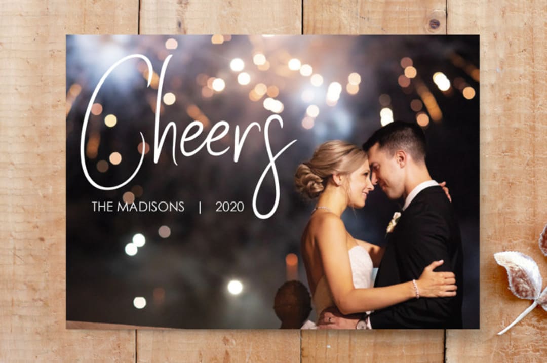 "Cheers New Years" - Stationery in Chalk by MinimalType - Front