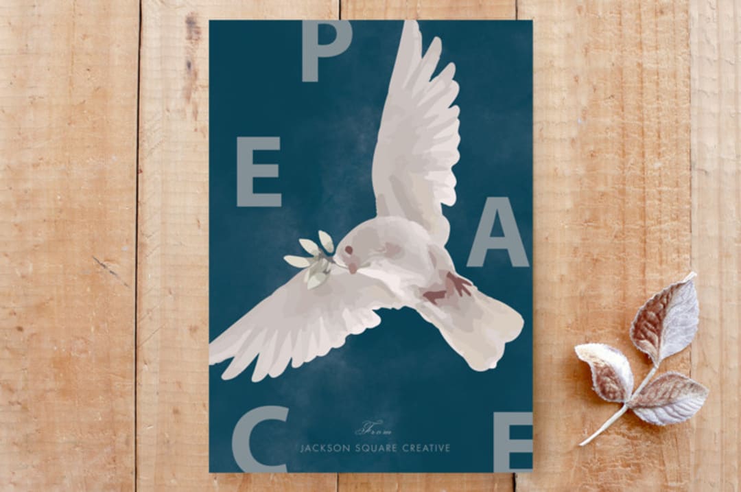 "Peace Reign" - Stationery in Quetzal Green by Zhay Smith - Front