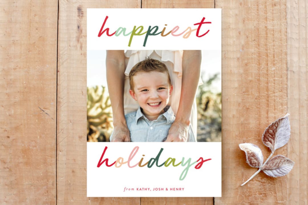 "rainbow script" - Stationery in rainbow by Sara Hicks Malone - Front