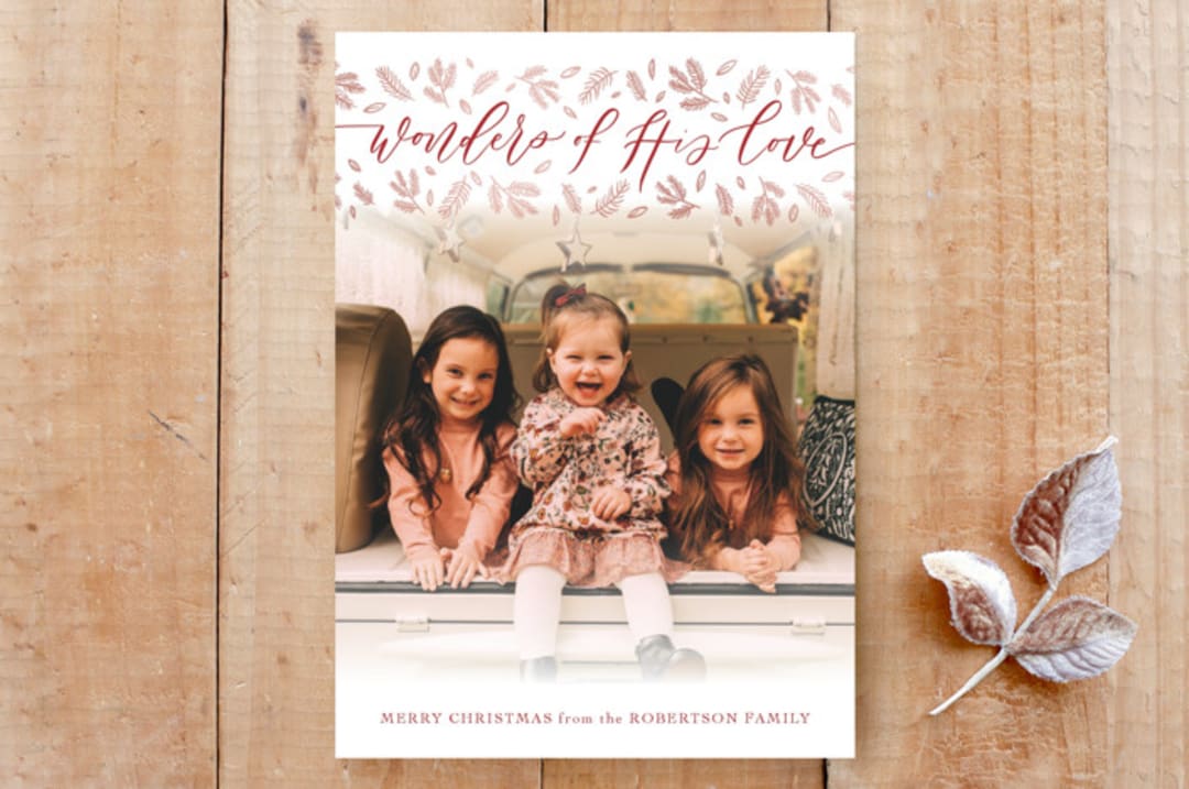 "Wonders of Love" - Stationery in Candy Cane by Carolyn Kach - Front