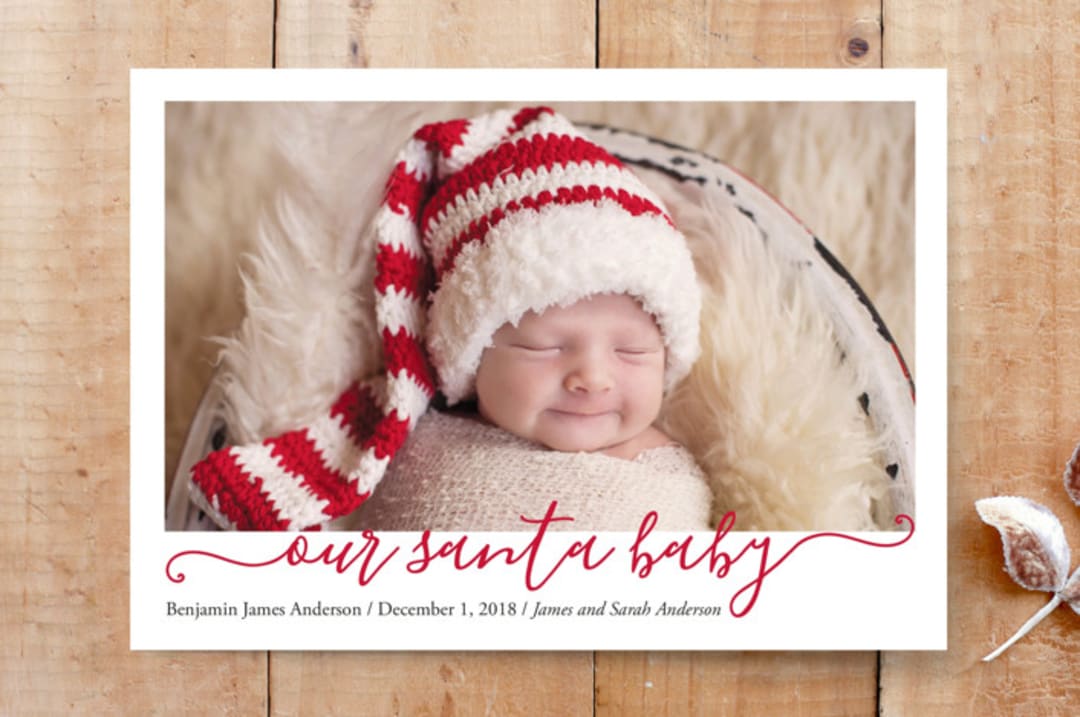 "Sweet Santa Baby" - Stationery in Berry by Meredith Collie - Front