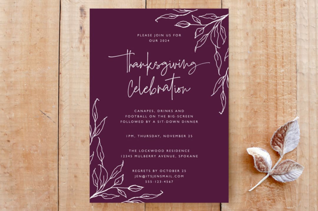 Modern Leaf Motif Thanksgiving