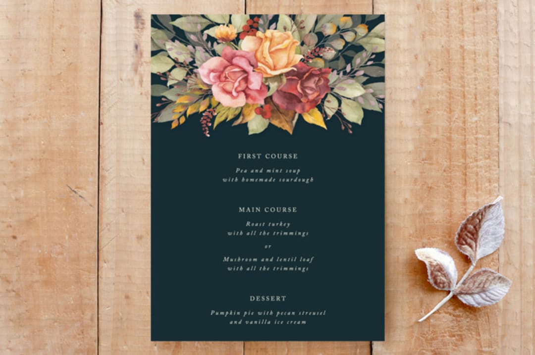 Autumnal Florals Menu