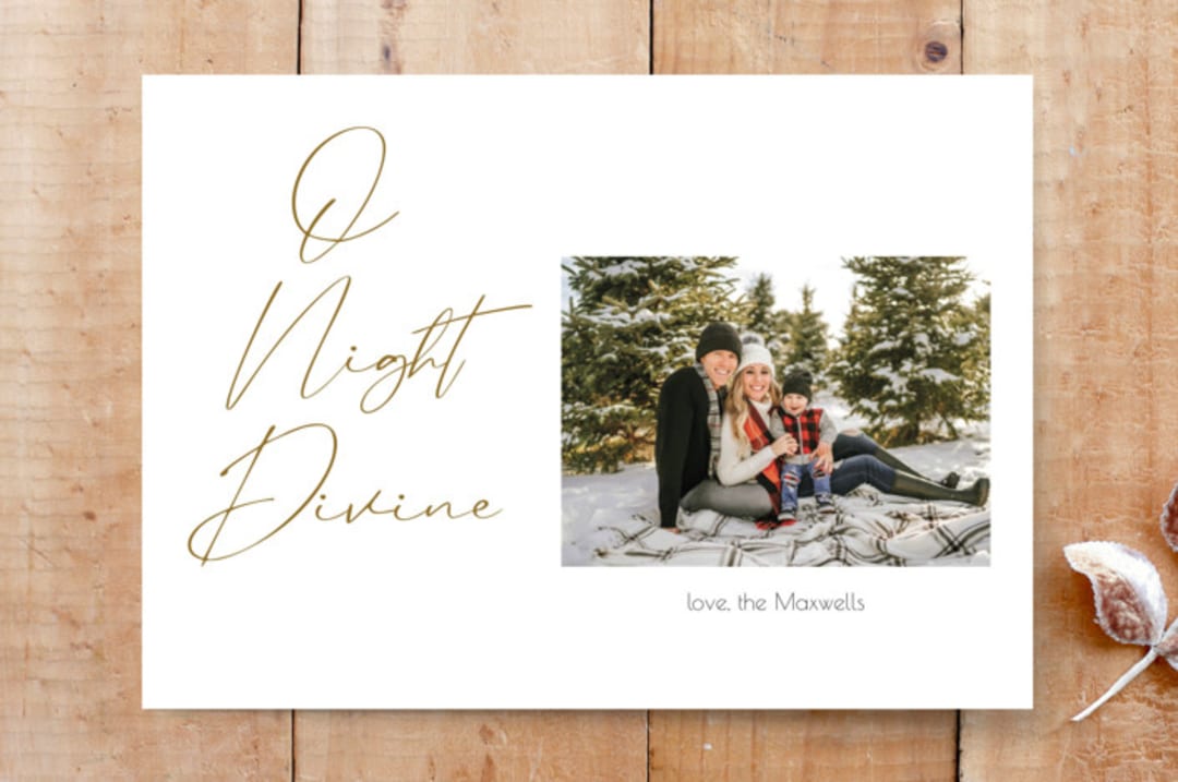 "O Night Divine Christmas Card 2" - Stationery in Snow by MAII - Front