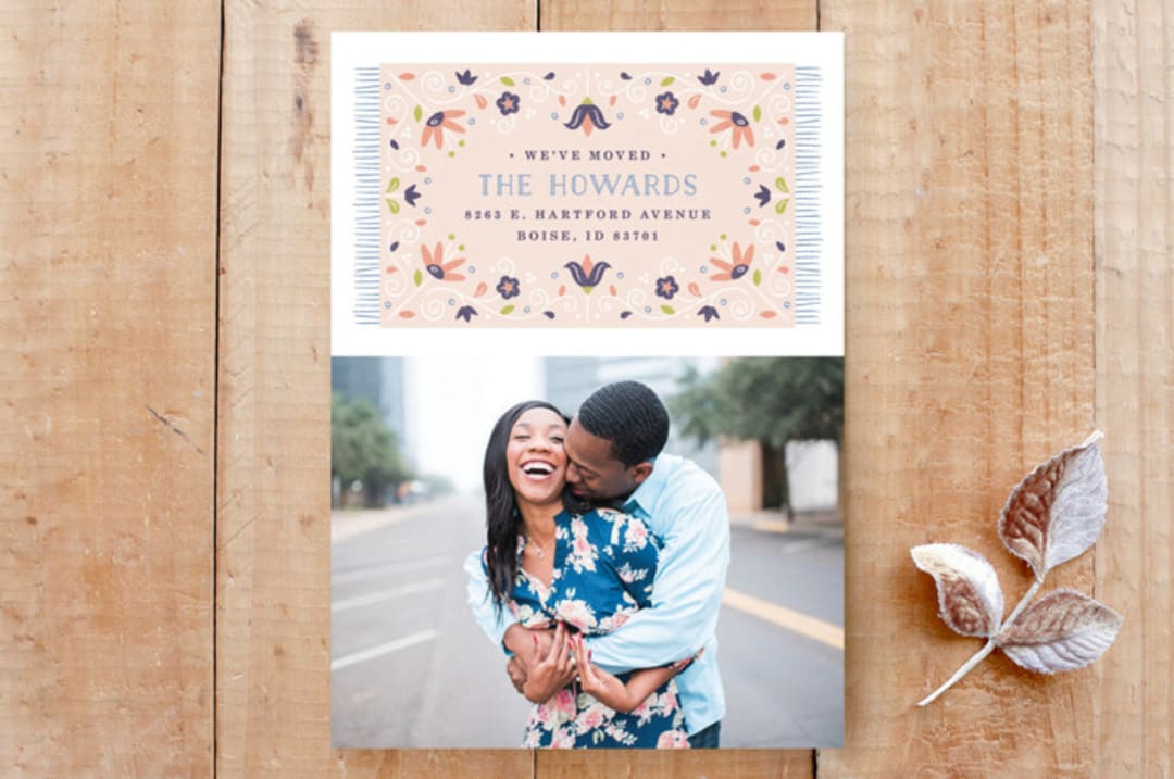 Floral Welcome Mat Moving Announcement