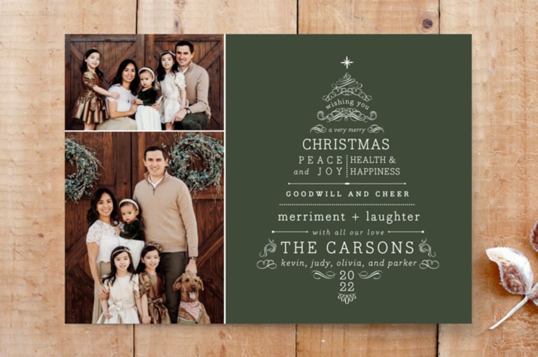 "Very Merry Type" - Stationery in Pine by Sarah Brown - Front