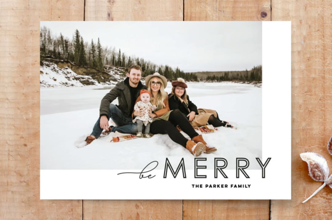 "Be Merry Right Angle" - Stationery in Coal by Penny Eversole - Front
