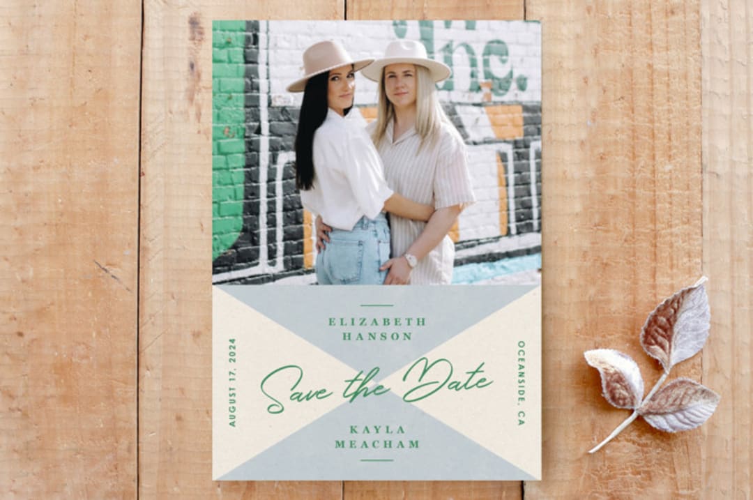Diagonal Color Block Save the Date