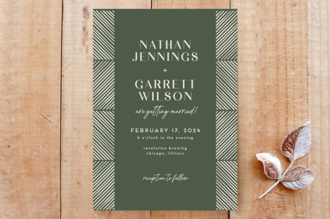 Herringbone Frame Wedding Invitation