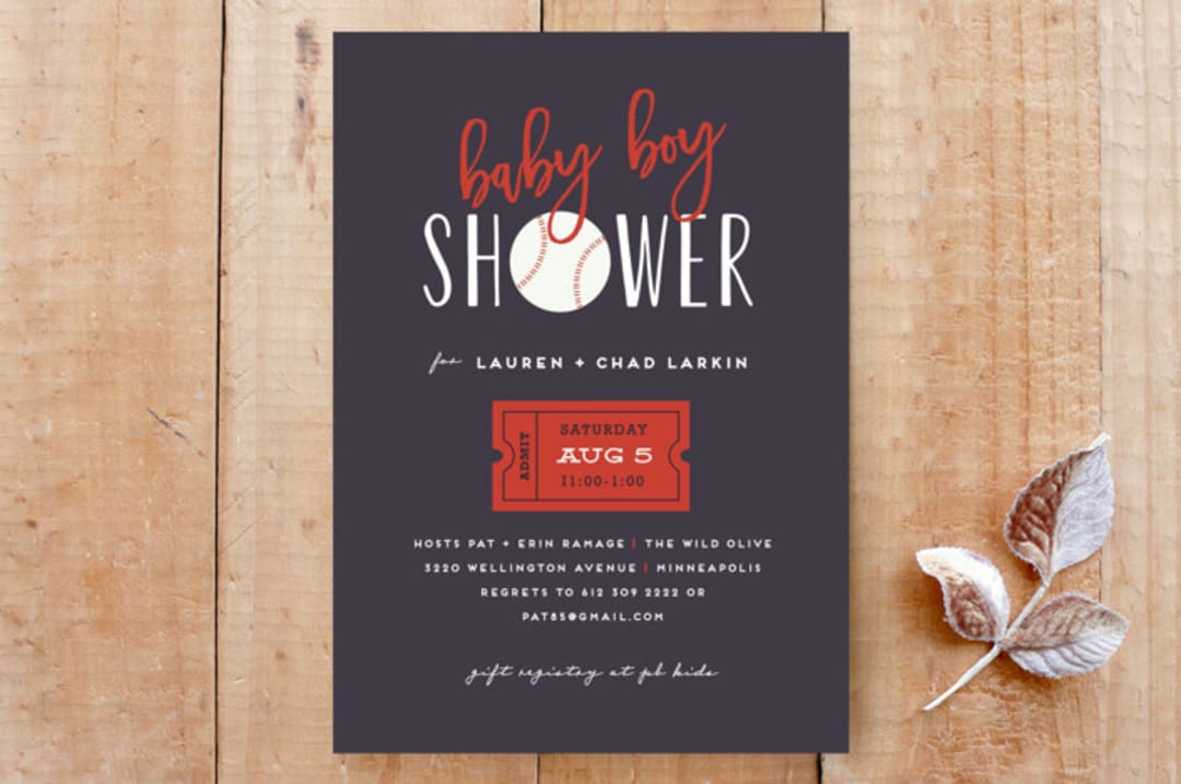 "Baseball Two" - Stationery in Yankee Blue by Susan Brown - Front