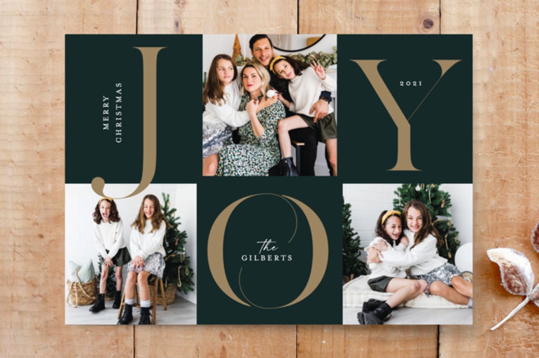 "Tres Joy" - Stationery in Spruce by Christie Garcia - Front