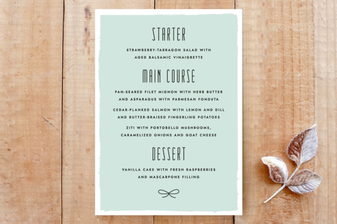 Knotted Wedding Menu Card