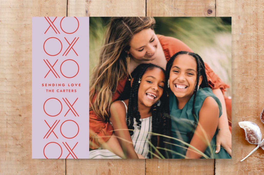 Geometric XO Valentine's Day Photo Card