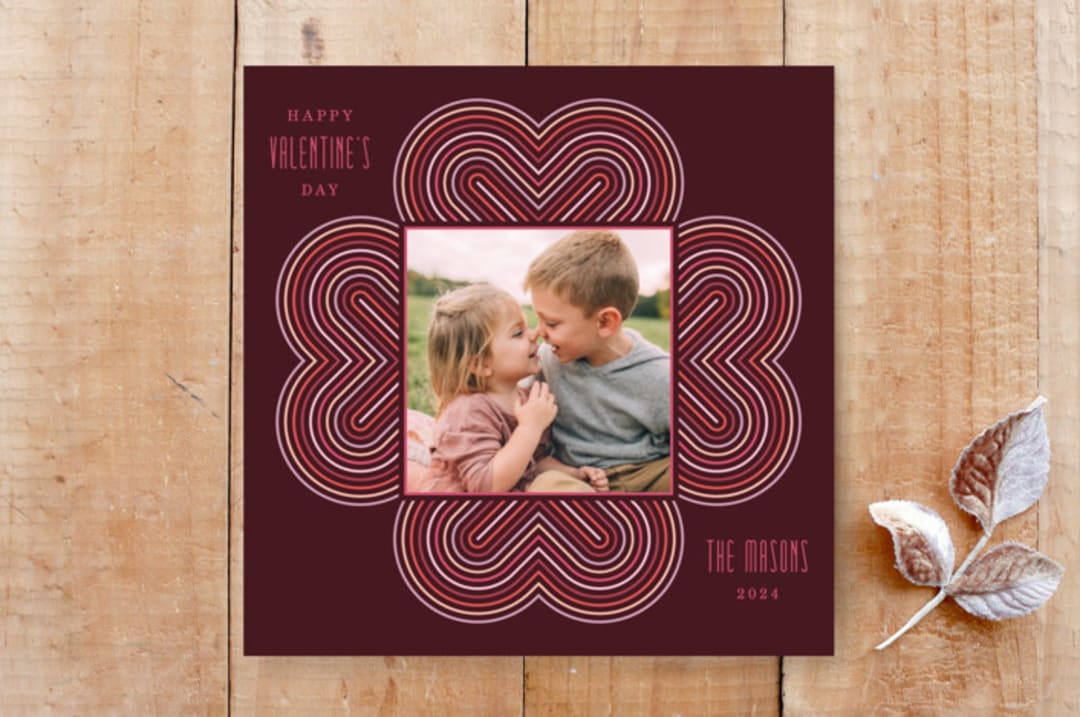 Multicolored Hearts Valentine's Day Photo Card