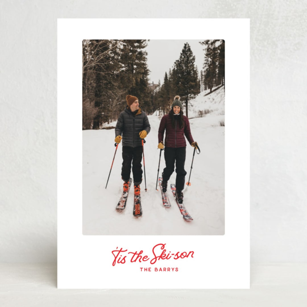 "'Tis the Ski-son" - Stationery in Scarlet by Kelsey Mucci - Front