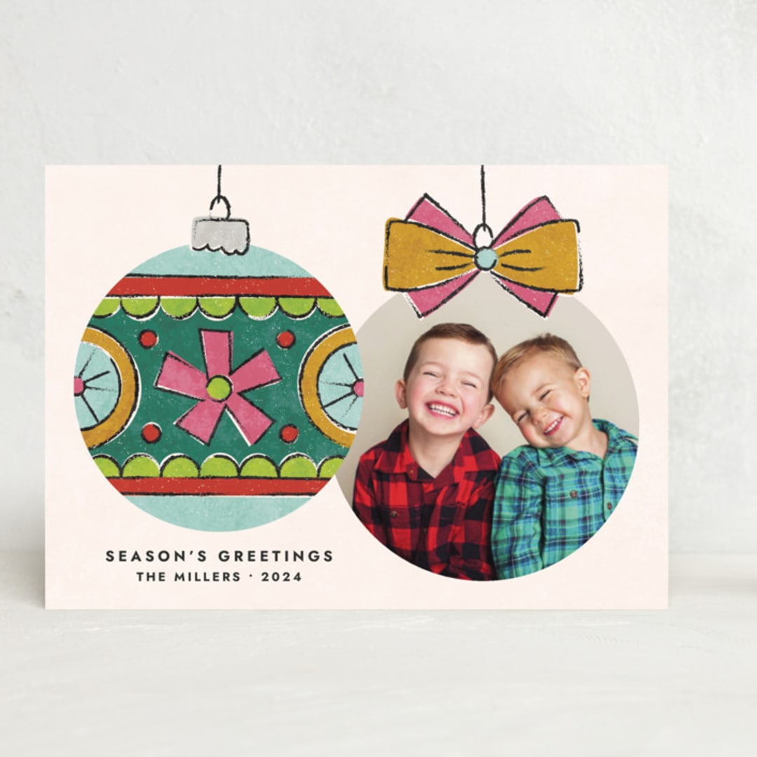 Vintage Ornament Holiday Photo Card