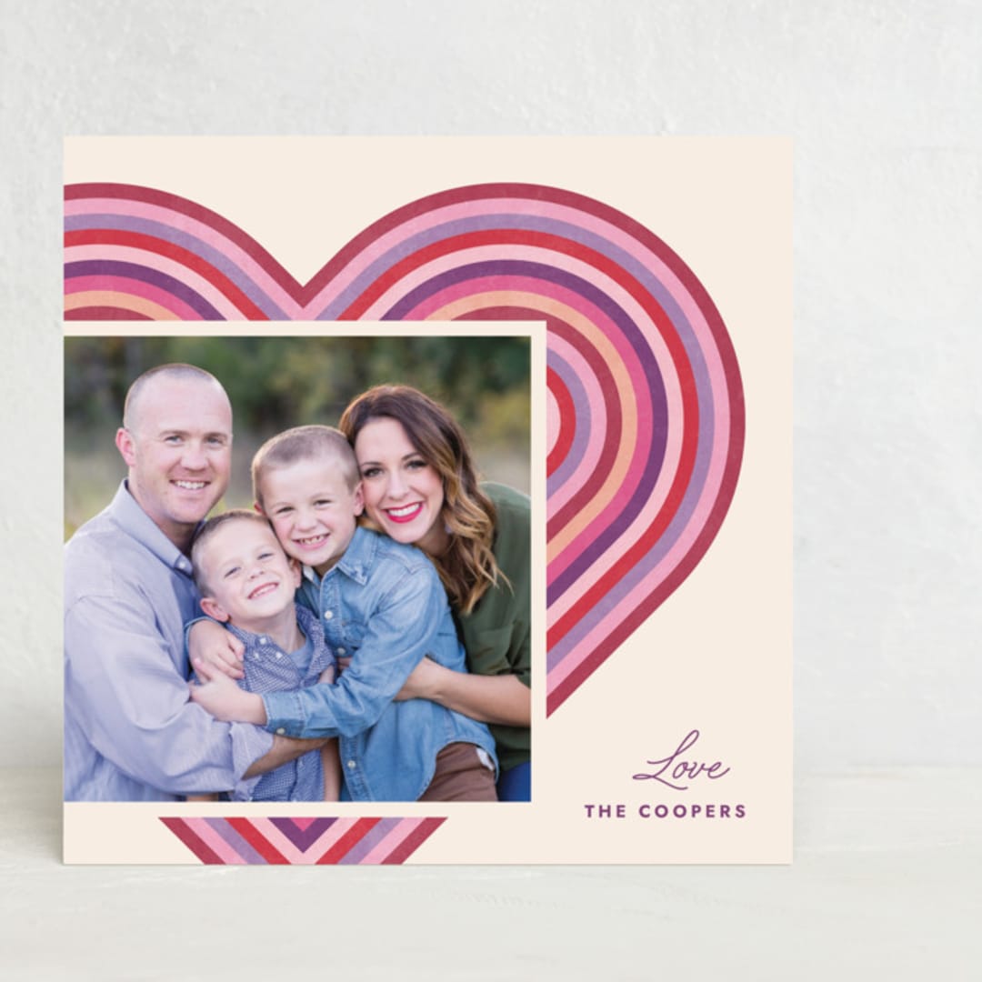 Rainbow Heart Valentine's Day Photo Card