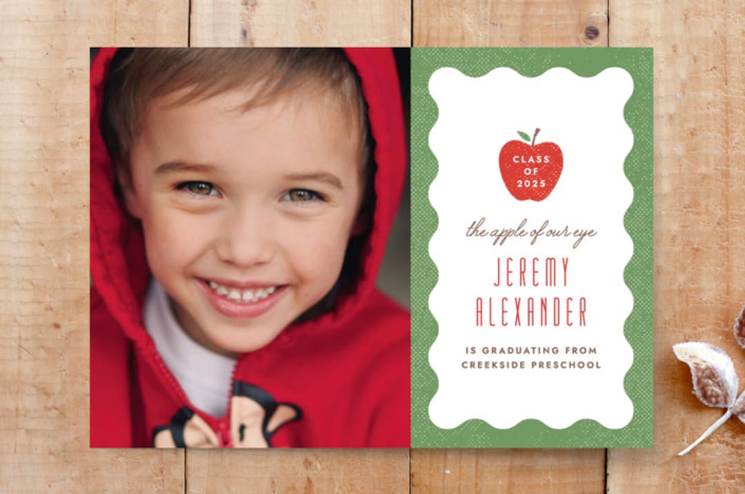 Red Apple Graduation Announcement