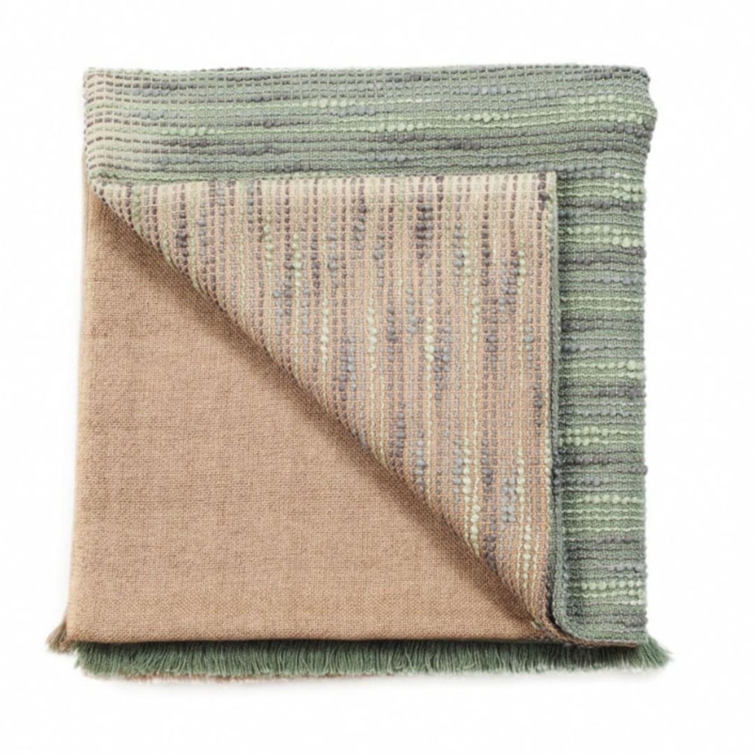 "Salvia Merino Queen Size Bedspread" - Quilts and Bedspreads in green by Anjali Purohit