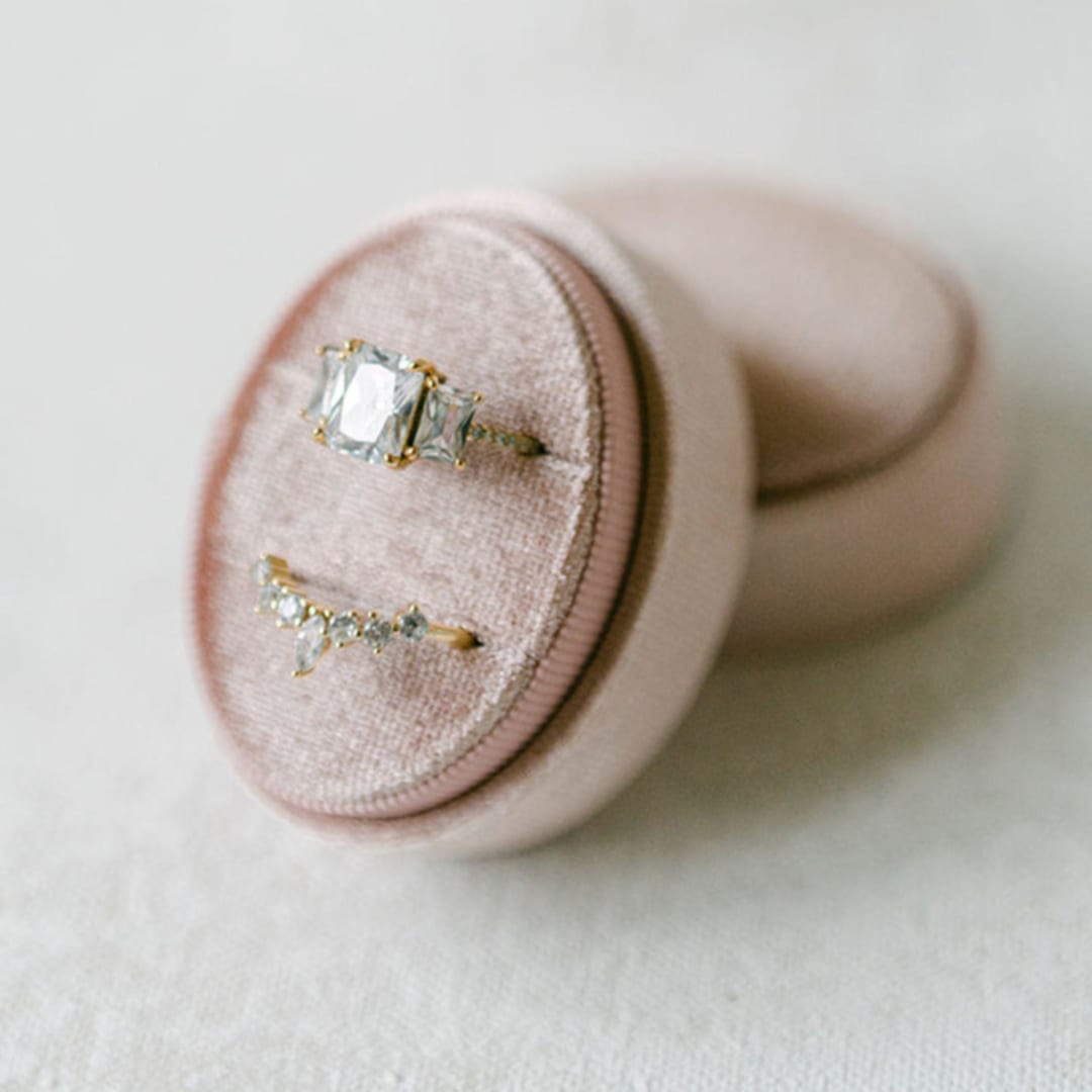 "Mauve Ring Box (Double Slot)" - Ring Boxes in pink by The Heirloom Ring Box