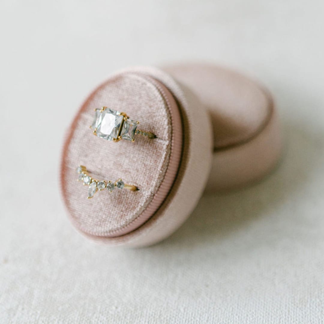 "Mauve Ring Box (Double Slot)" - Ring Boxes in pink by The Heirloom Ring Box