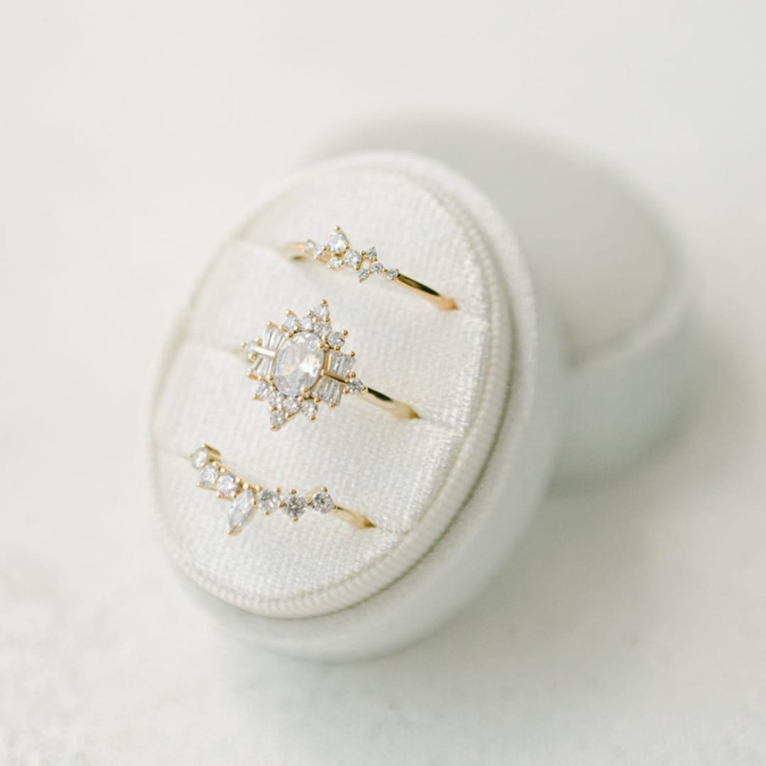 "Snow White Ring Box (Triple Slot)" - Ring Boxes in white by The Heirloom Ring Box