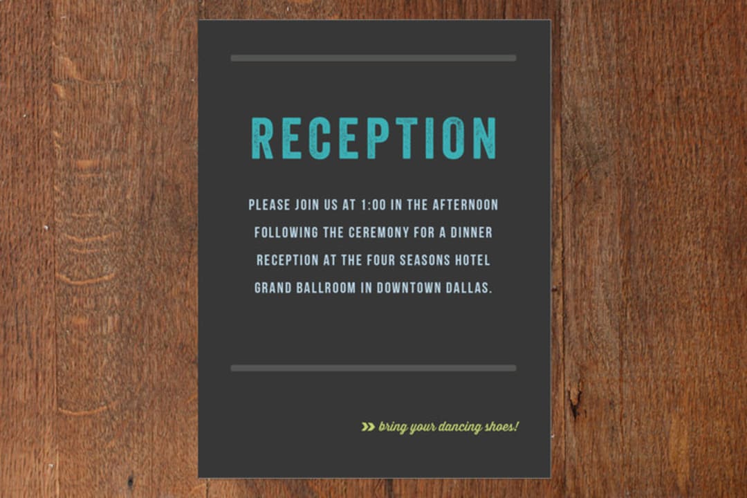 "Namely" - Mitzvah Reception Cards in Charcoal by Rebecca Bowen - Front