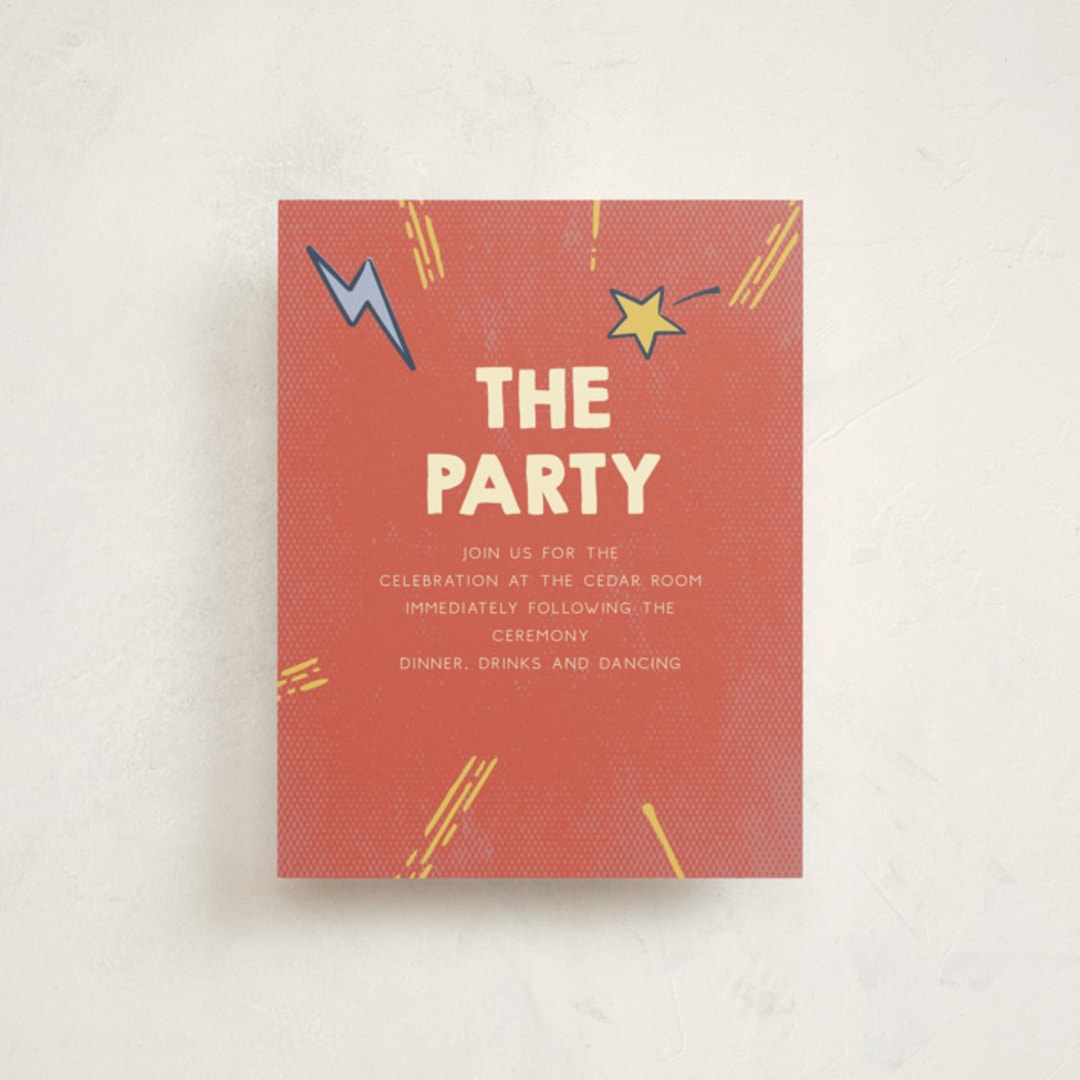 "Pop Art" - Mitzvah Reception Cards in Comic Pop by Vera Lim - Front