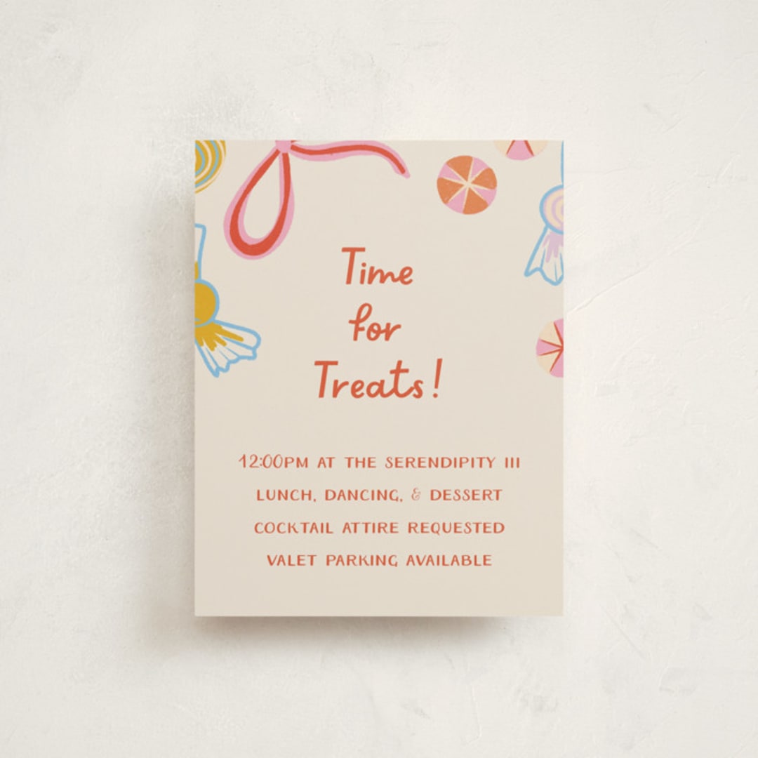"Super Sweet" - Mitzvah Reception Cards in Cookie by Lissabeth Anglin - Front