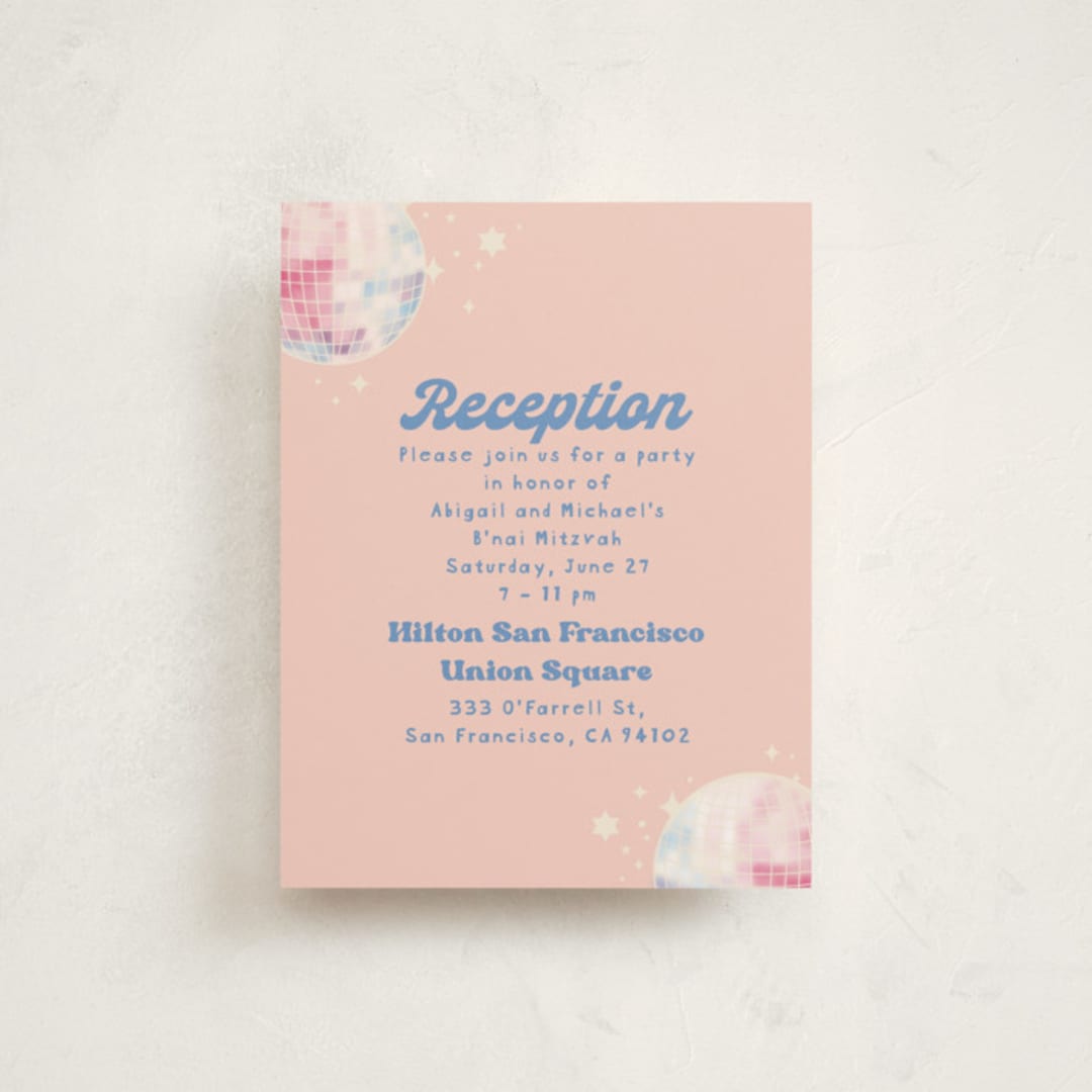 "To the Disco" - Mitzvah Reception Cards in Candy by Creo Study - Front
