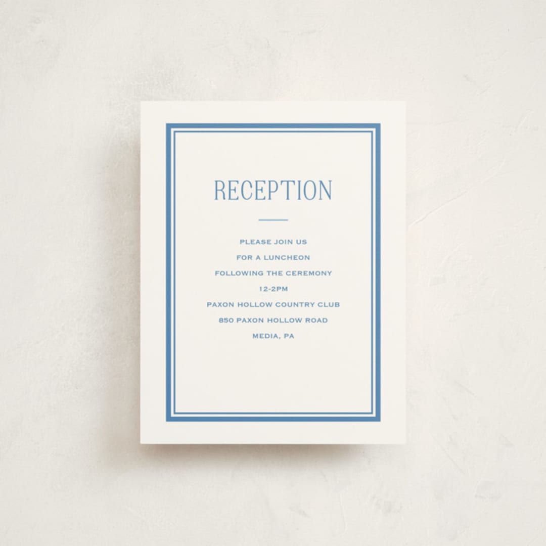 "Checkers" - Mitzvah Reception Cards in Sky by Carolyn MacLaren - Front