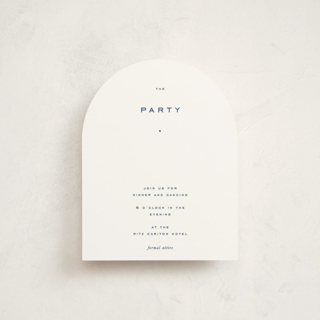 "Celebrate" - Mitzvah Reception Cards in Navy by Blustery August - Front