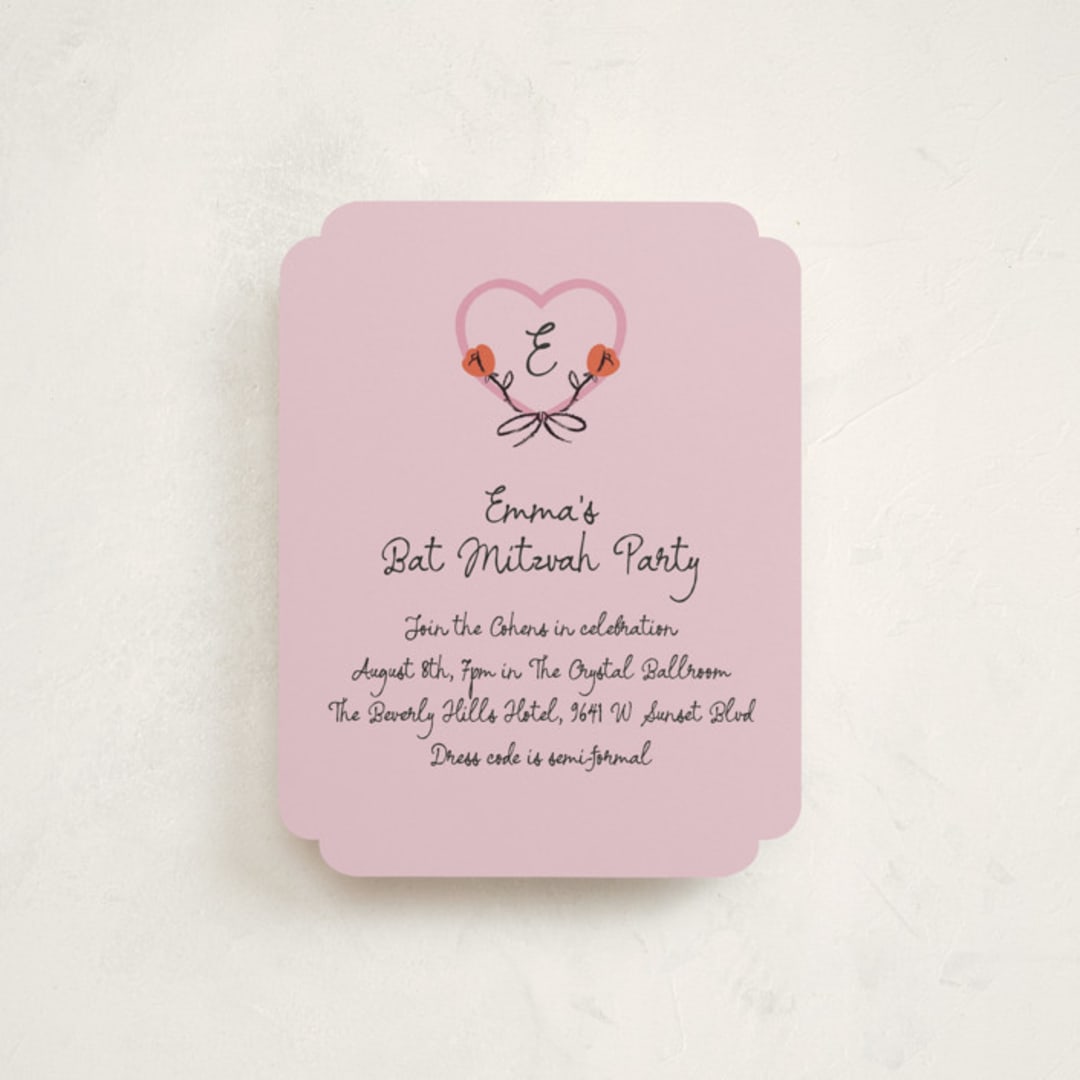 "Rose Crest" - Mitzvah Reception Cards in Classic by mo kelley - Front