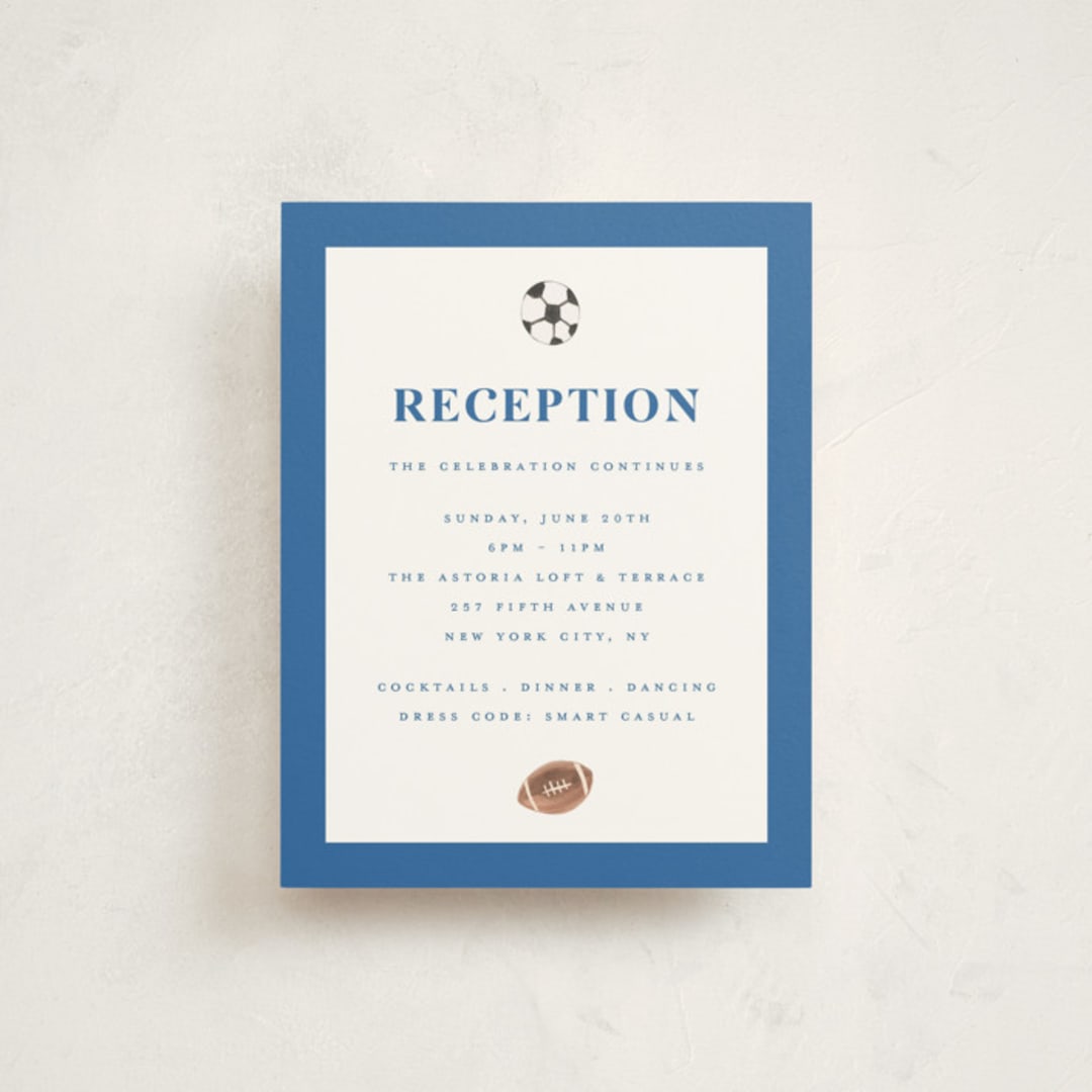 "Sportsy" - Mitzvah Reception Cards in Ice by Teju Reval - Front