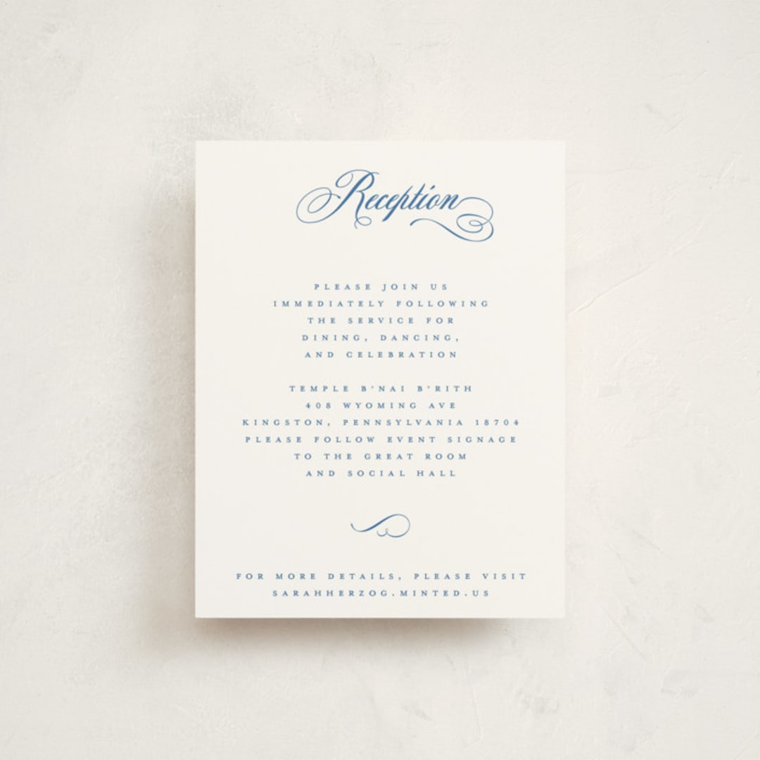 "Simply" - Mitzvah Reception Cards in Sea by Jenna Holcomb - Front