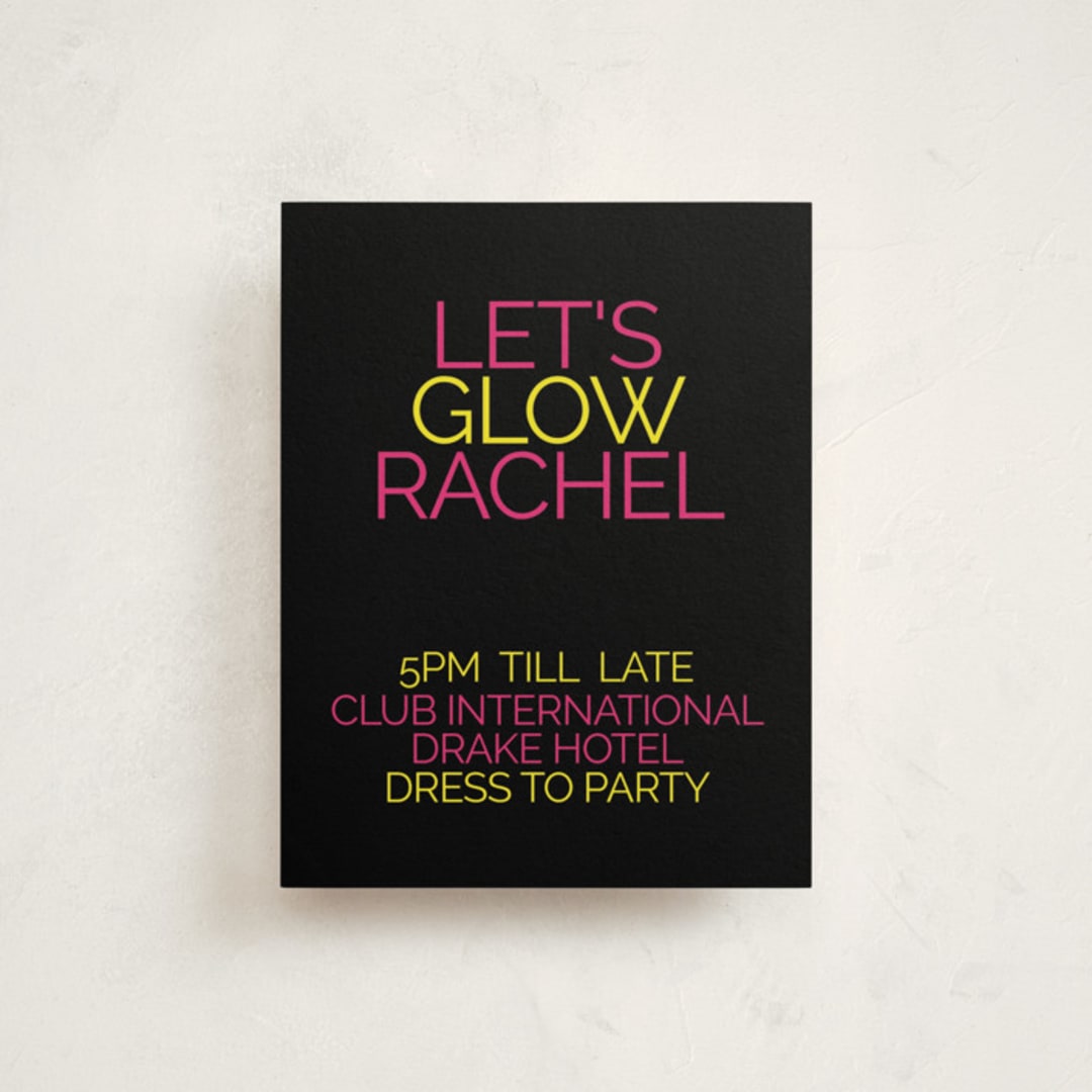 "Pop up" - Mitzvah Reception Cards in Candy-Glow by Inkblot Design - Front