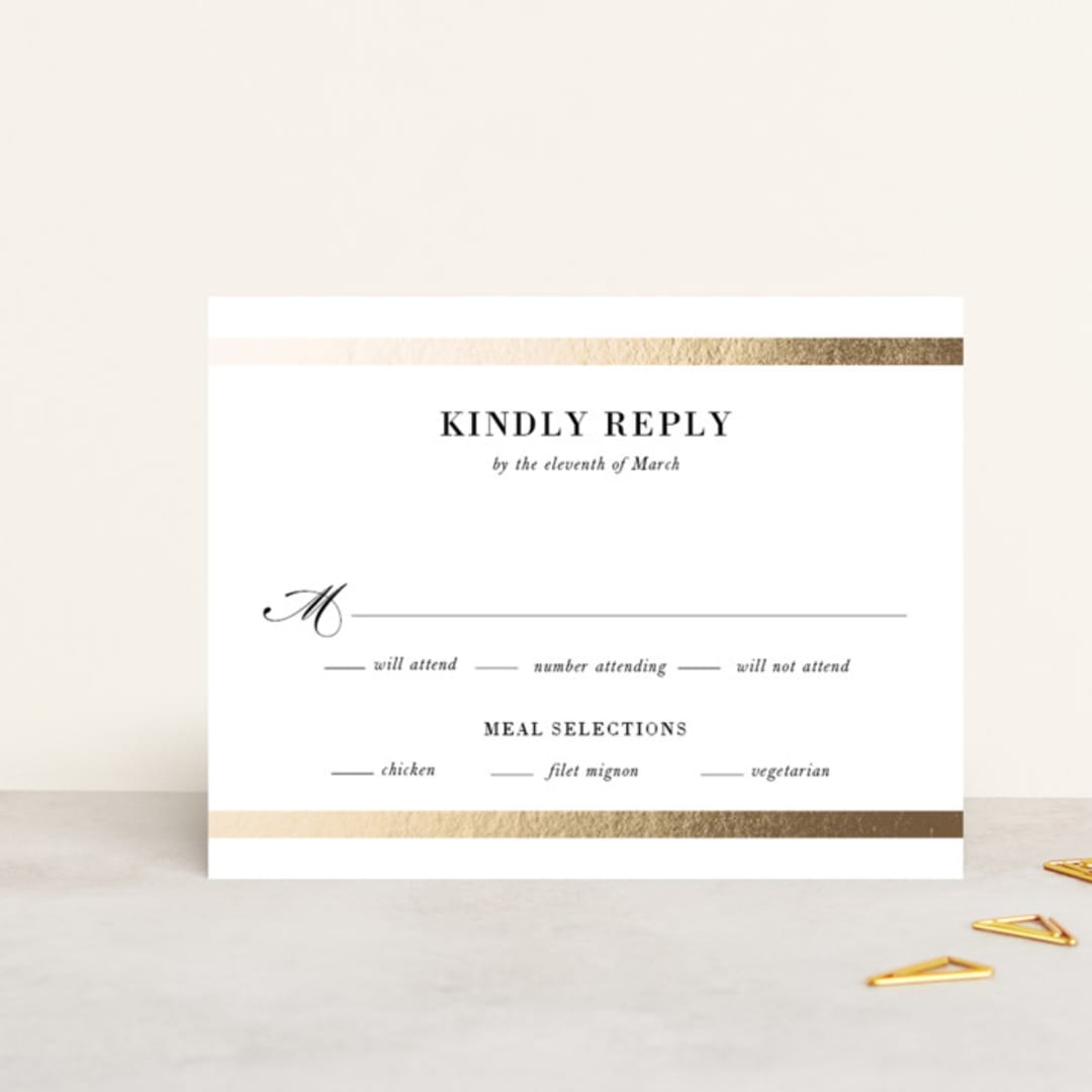 "Classic Monogram" - Mitzvah RSVP Cards in Powder by Stacey Meacham - Front