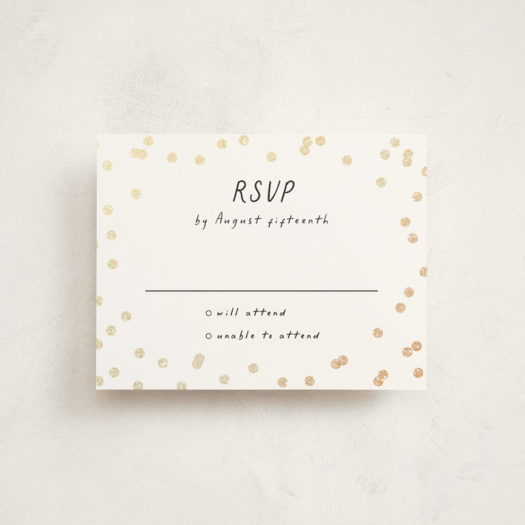 "Simple Confetti" - Mitzvah RSVP Cards in Midnight by Erin L. Wilson - Front