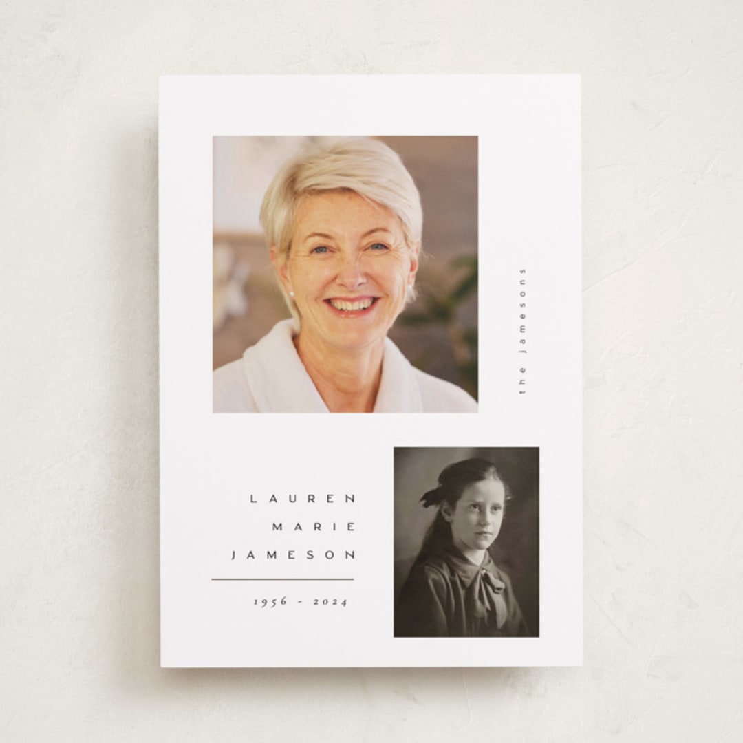"Minimalist Celebration" - Memorial Cards in Twigs by Orasie - Front