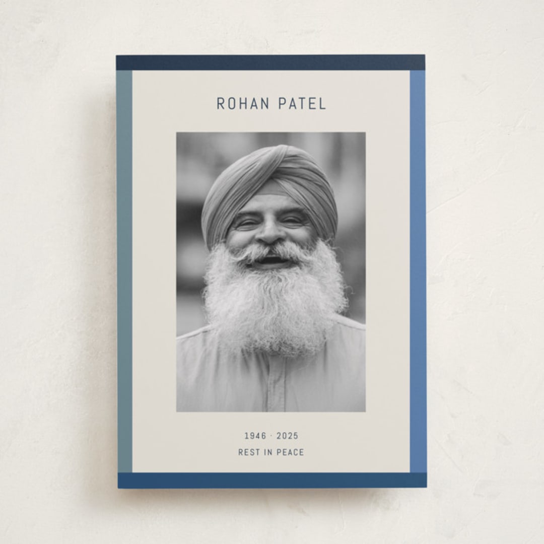 "Wide Frame" - Memorial Cards in Ocean by Kelly Watkins - Front