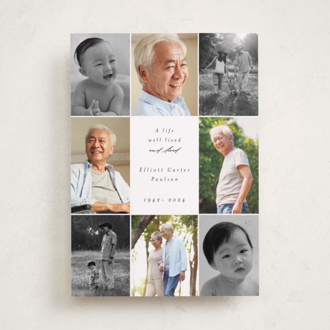 "Elegant Gallery" - Memorial Cards in Linen by Angela Thompson - Front