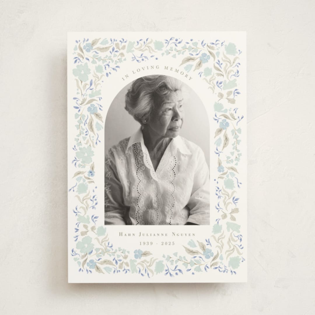 "Garden Memorial" - Memorial Cards in Bluebell by Hannah Williams - Front