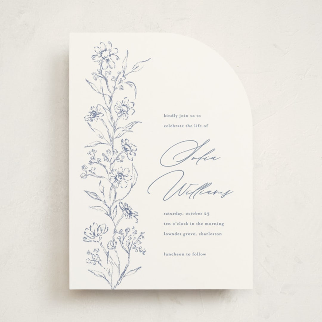 "Details" - Memorial Cards in Azure by Claudia Orengo - Front