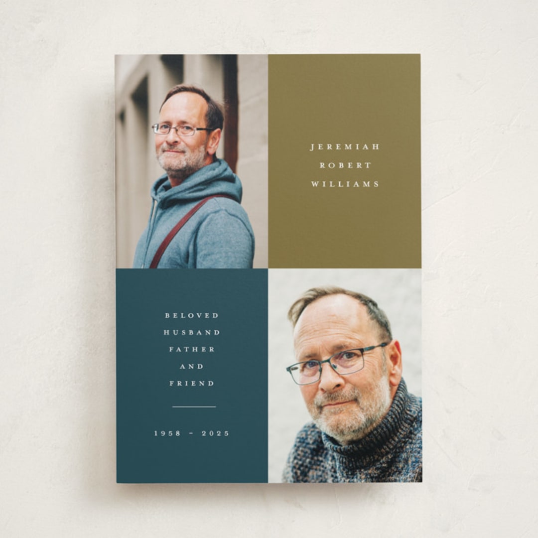 "Vibrant" - Memorial Cards in Olive by Kelly Watkins - Front