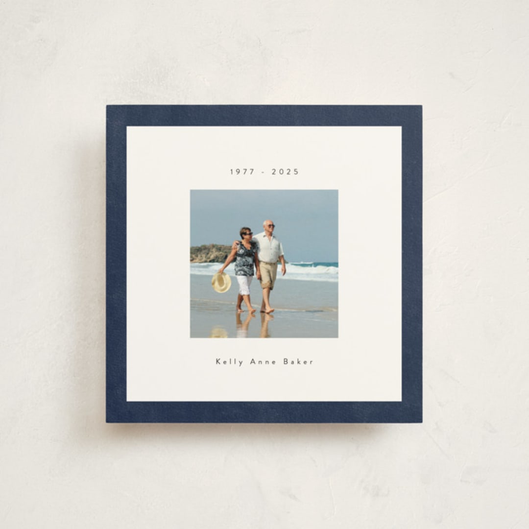 "Textured Watercolor" - Memorial Cards in Ocean by Adelyn T. - Front